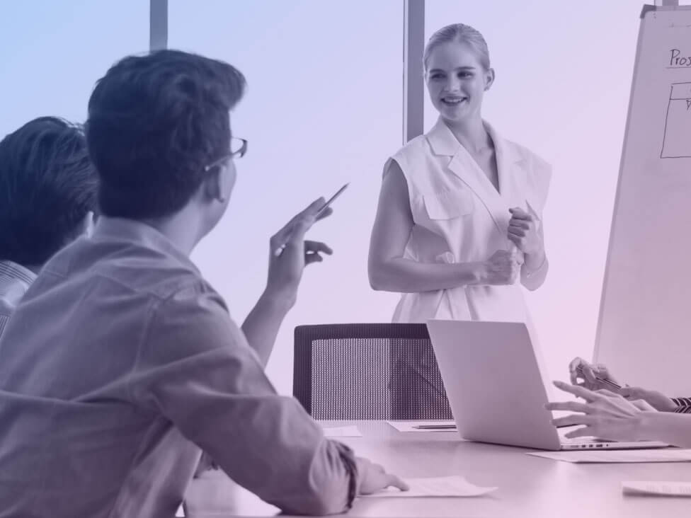 two men and a woman having a meeting